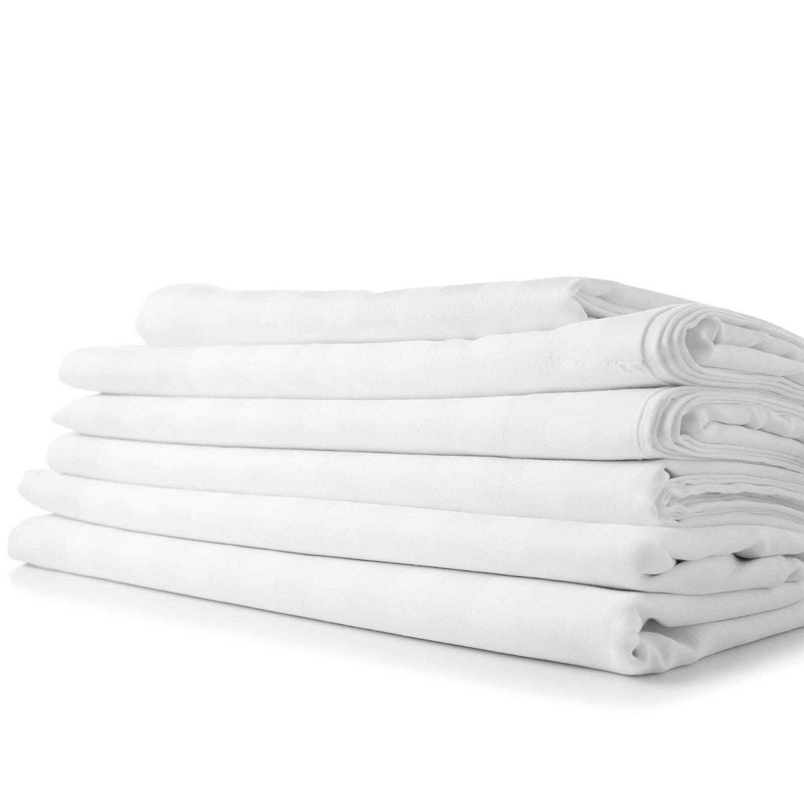 Cypress 6 Piece 1800 Count Sheet Set Bamboo Feel Deep Pockets - Striped White - Twin