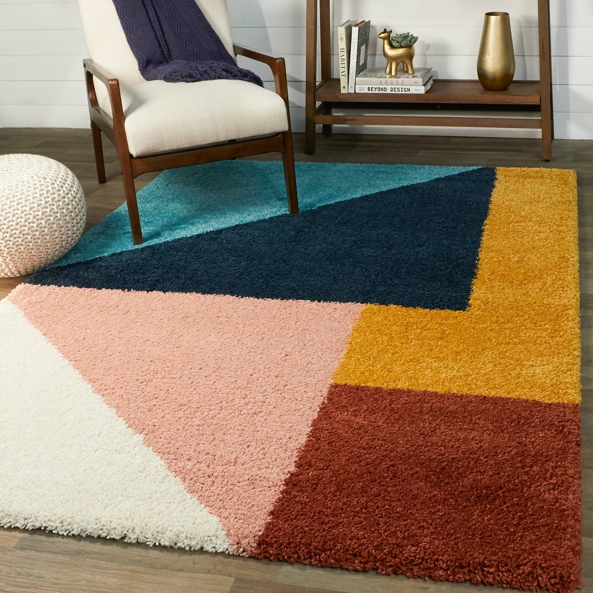 BALTA Jordan Modern Color Block Shag Area Rug - 2&7x22 x 7& Runner