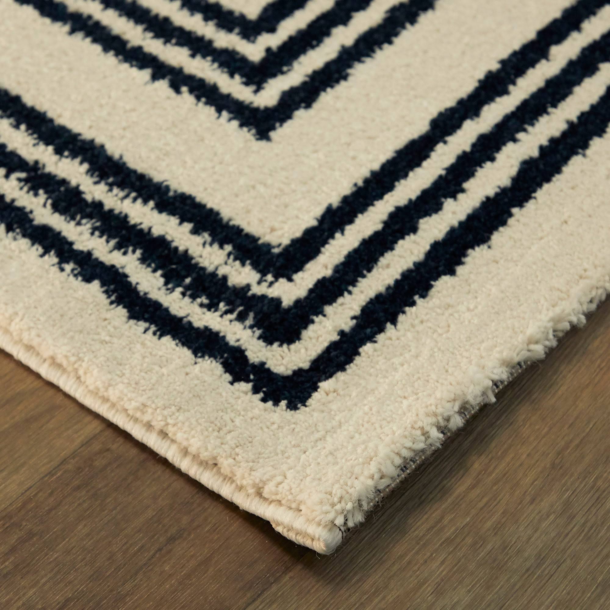 BALTA Bowien Navy 5 ft. x 7 ft. Border Area Rug, Blue
