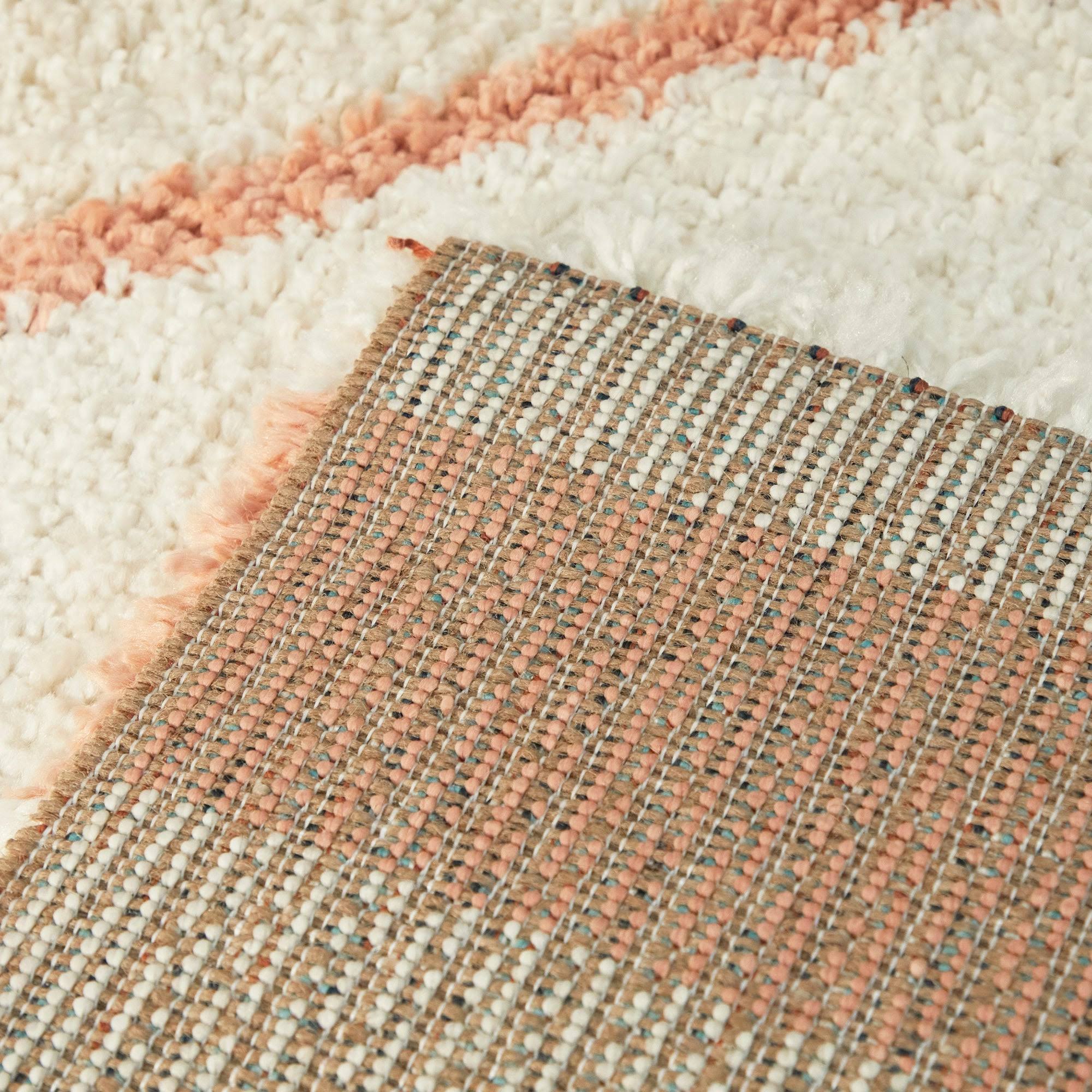 BALTA Westerson Cream 5 ft. x 7 ft. Striped Shag Area Rug, Ivory