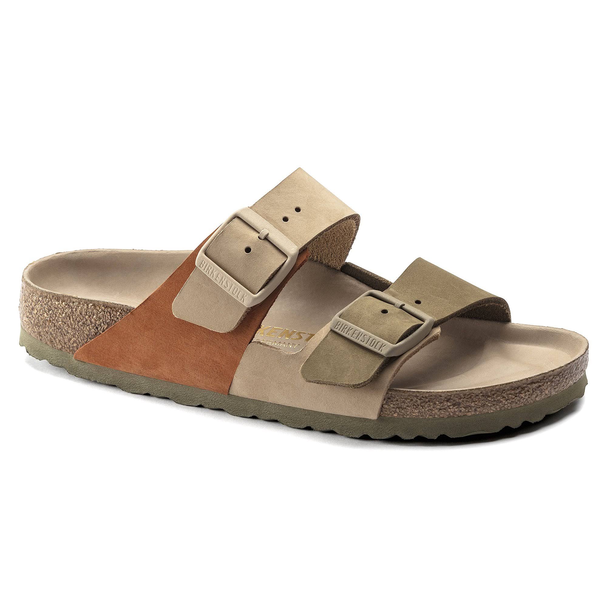 Birkenstock Women's Arizona Split Hex Sandal - 39 Narrow - Sandcastle / Faded Khaki Nubuck