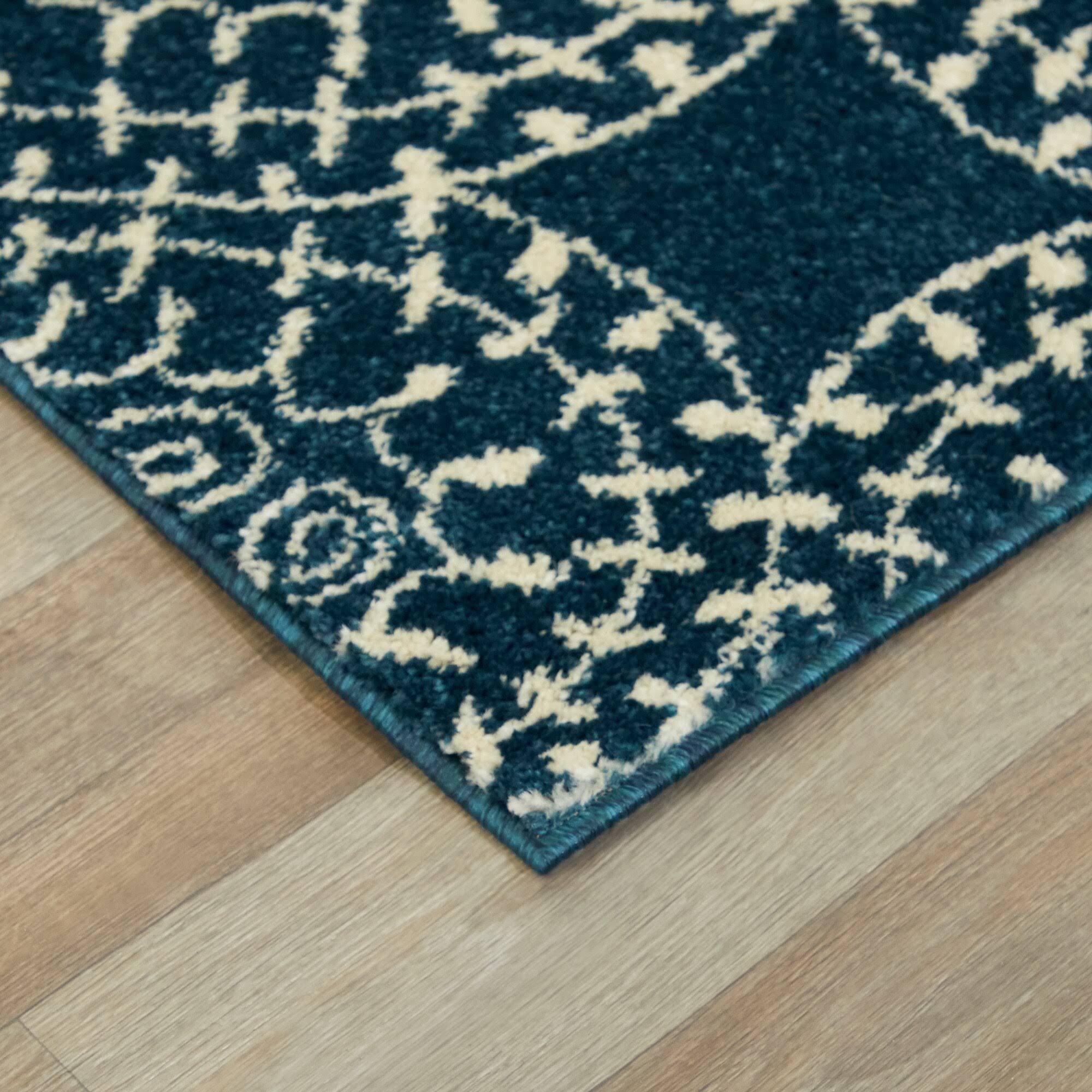 BALTA Cooper Teal 5 ft. x 7 ft. Clover Medallion Area Rug, Blue