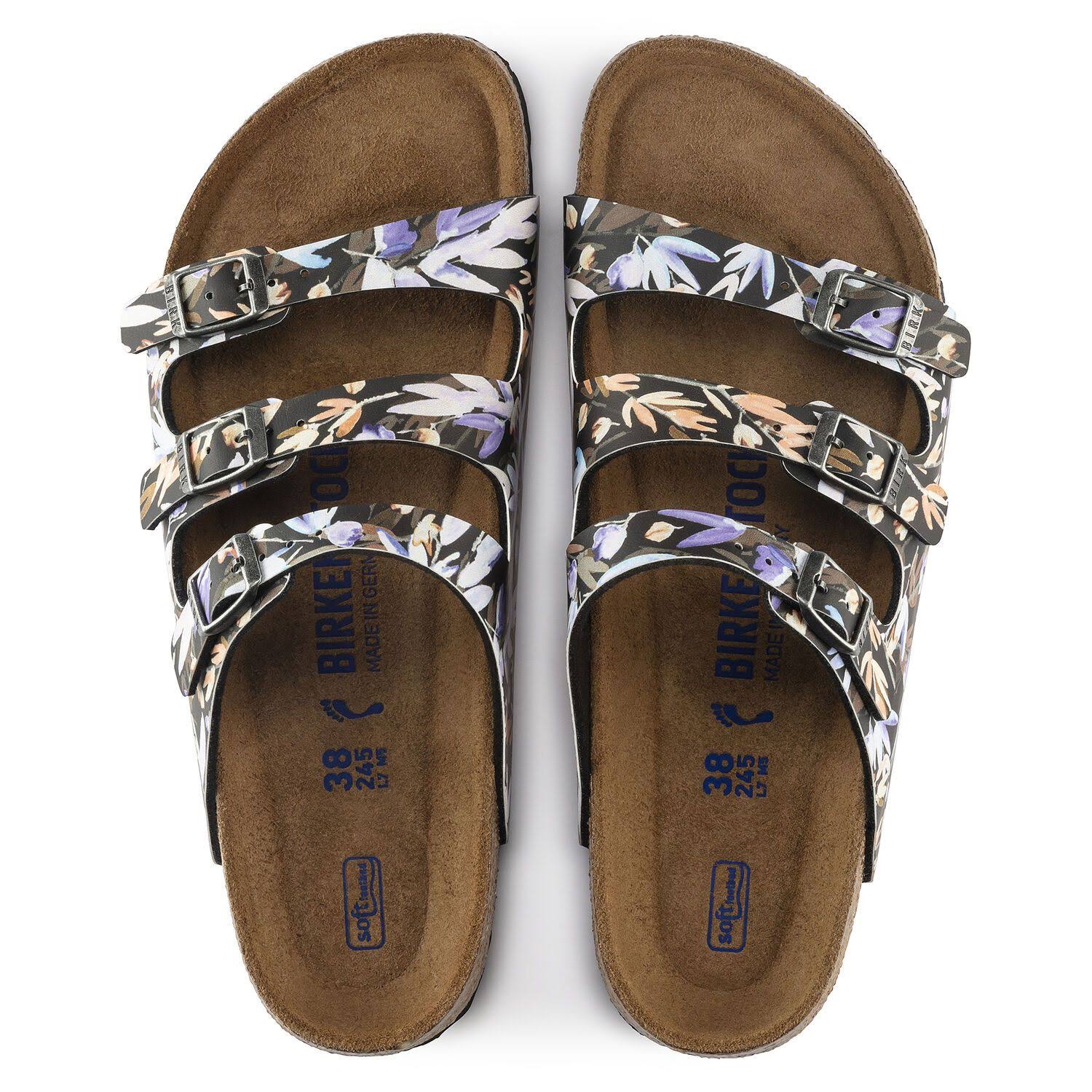 Birkenstock Florida Fresh Soft Footbed 38.0 , Floral Fades Black (Women's)