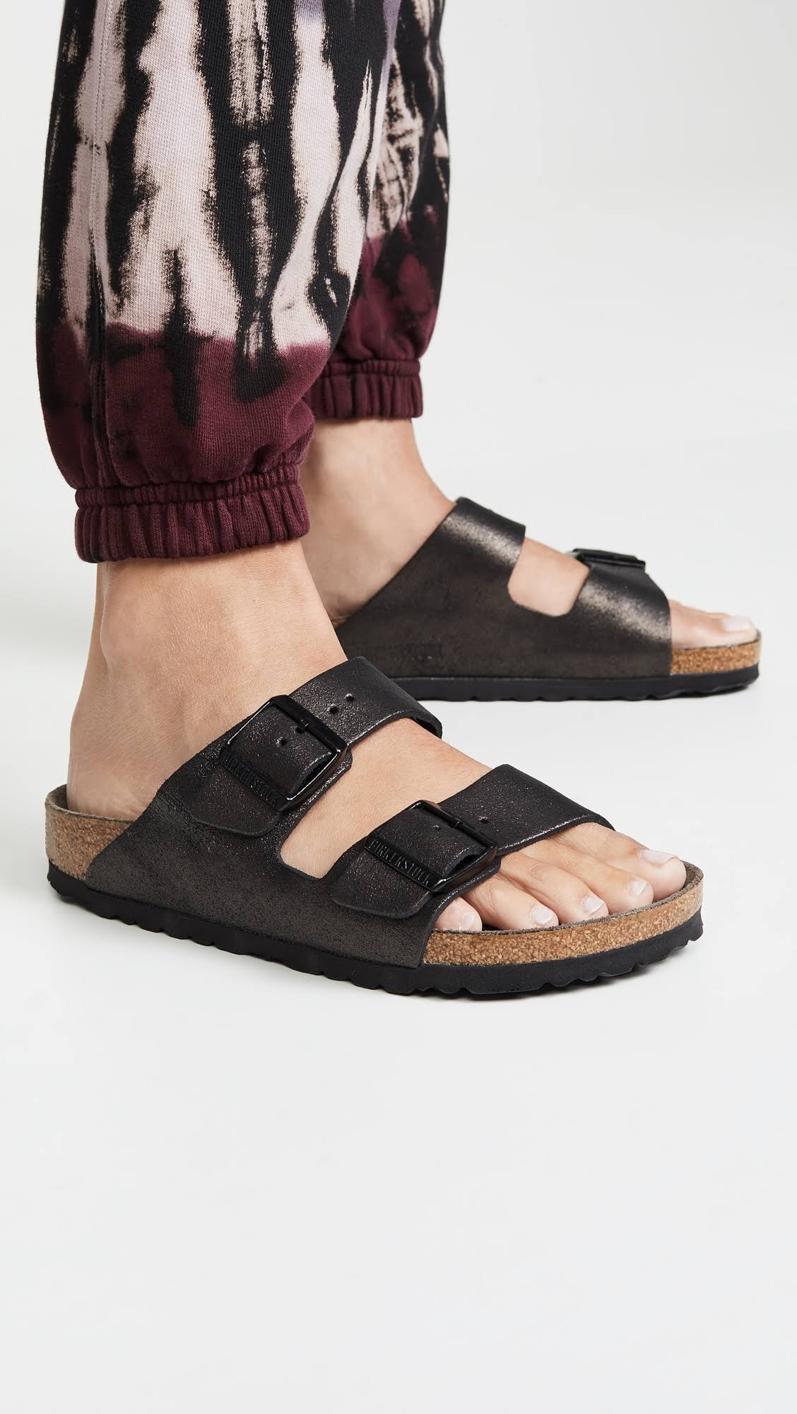 Birkenstock Women's Arizona Sandal - 36 - Washed Metallic Antique Black