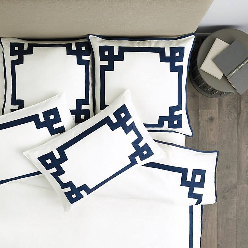 Suzanne Kasler Greek Key Duvet Cover Indigo Queen - Ballard Designs