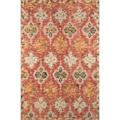 Fogle Hand-Hooked Wool Red Area Rug Rug Size: Rectangle 2& x 3&