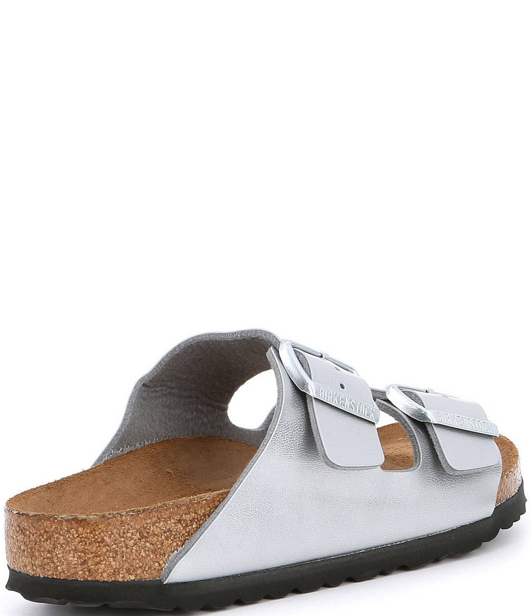 Birkenstock Women's Arizona Soft Footbed Birko-Flor Silver