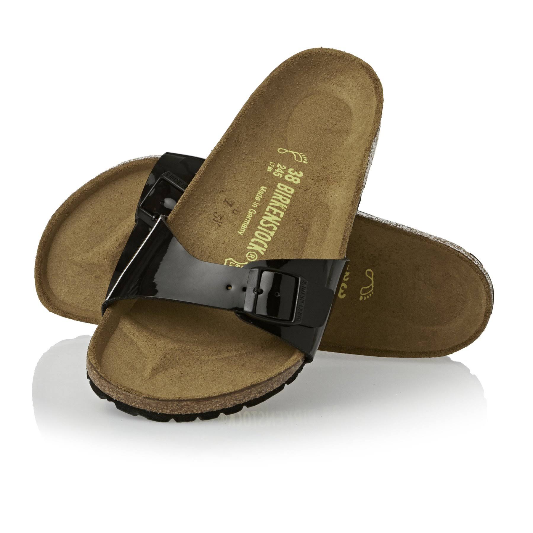 Birkenstock Madrid Birko Flor Ladies Sandals - Patent Black