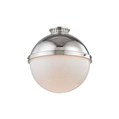 Emerson 1-Light Semi Flush Mount Breakwater Bay Fixture Finish: Polished Nickel