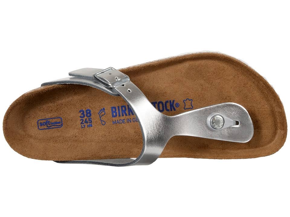 Birkenstock Gizeh Metallic Leather Sandal - Silver