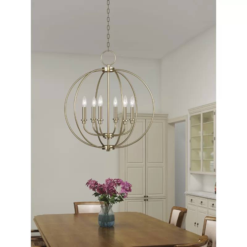 Naomie 6 - Light Candle Style Globe Chandelier Finish: Brushed Nickel