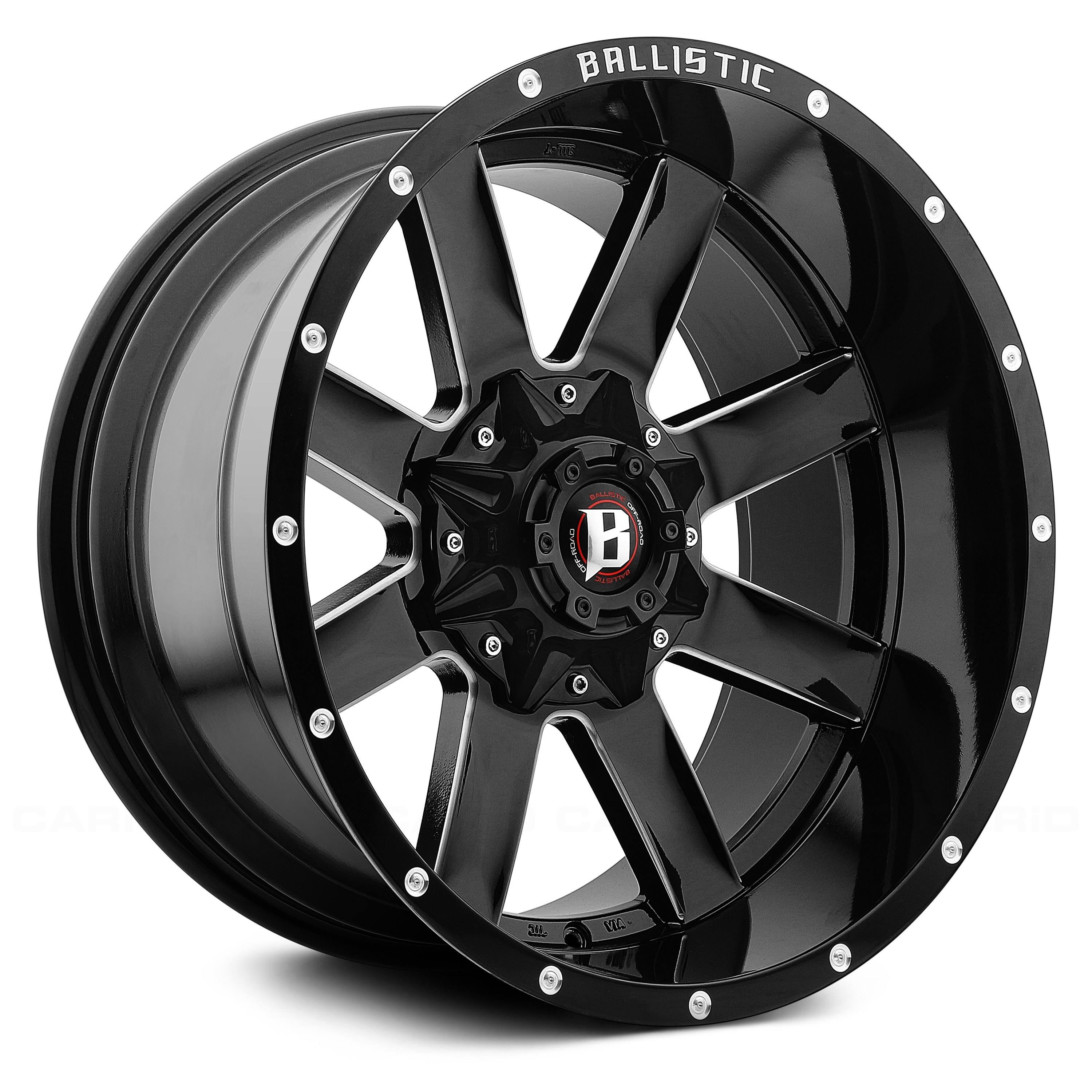 Ballistic 959212880-44GBX - 959 Rage 20x22 Gloss Black with Milled Windows