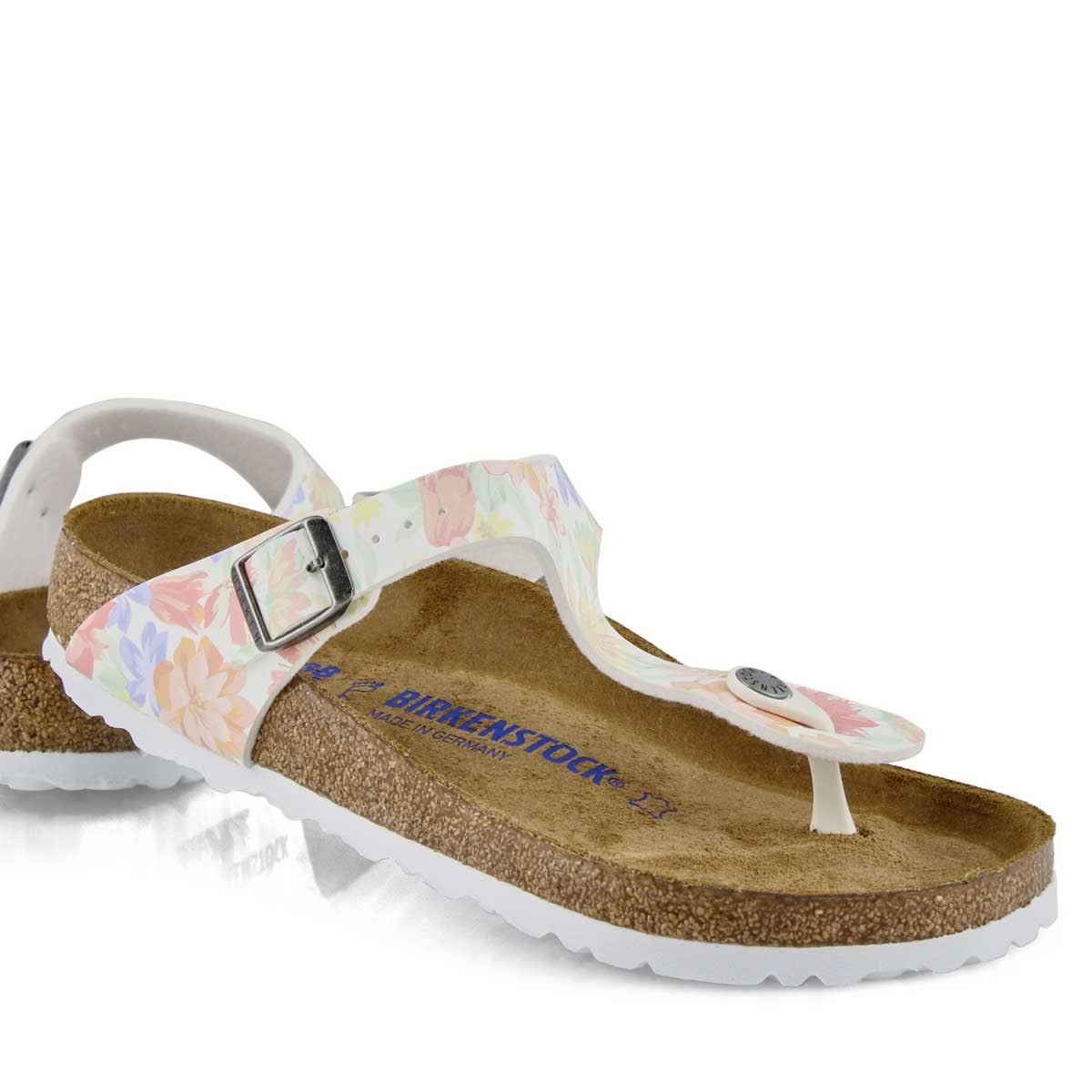 Birkenstock Gizeh Birko-Flor Supernatural Flowers White Thong Sandals