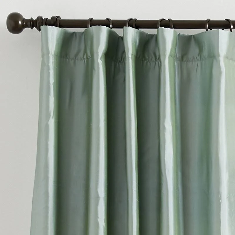 Dupioni Silk Drapery Panel Sand 96x22 - Ballard Designs