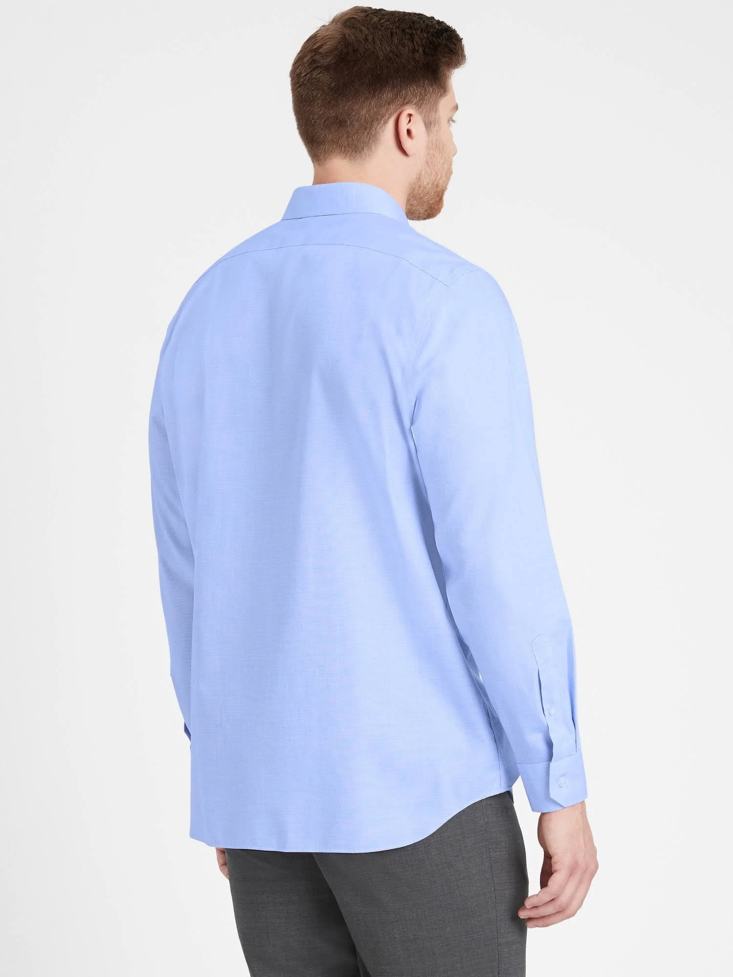 Banana Republic Men's Standard-Fit Non-Iron Dress Shirt Light Blue Size M