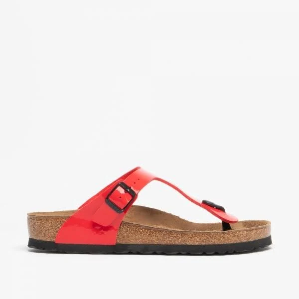 Birkenstock Gizeh Birko-Flor Patent Cherry Thong Sandals