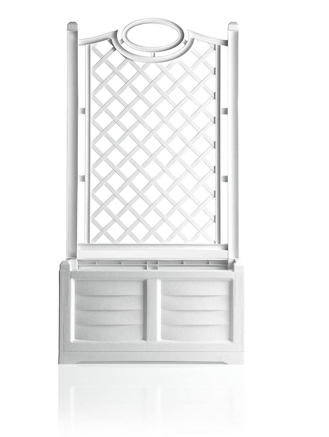 Apollo Exports International Inc. Separe Polyresin Planter Box with Trellis, White