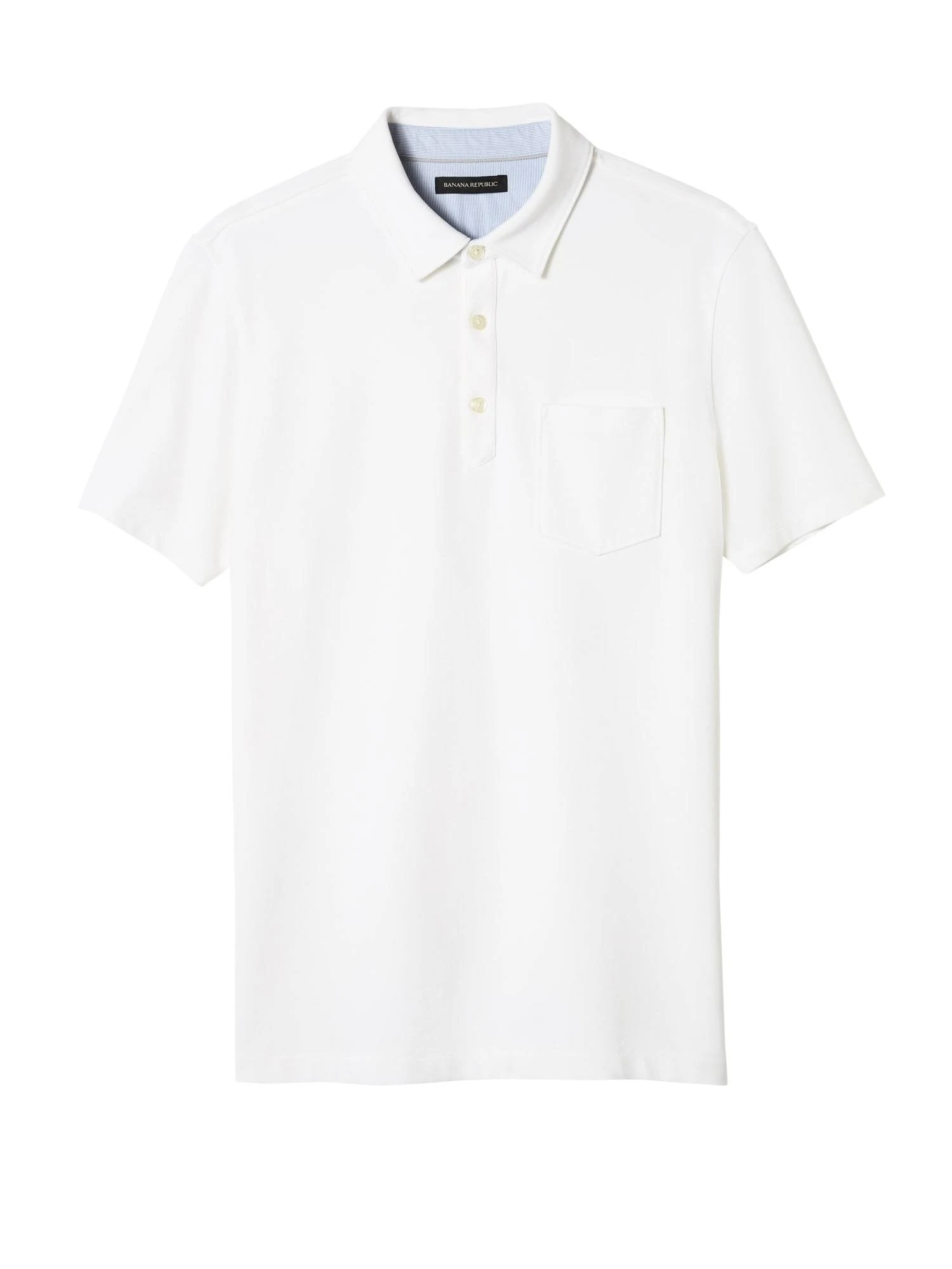 Banana Republic Men's Don&t-Sweat-It Polo Shirt White Tall Size L