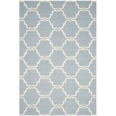 Mifley Geometric Handmade Tufted Wool Blue/Ivory Area Rug Birch Lane Rug Size: Rectangle 6& x 9&