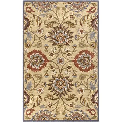 Arden Floral Handmade Tufted Wool Ivory/Denim Area Rug