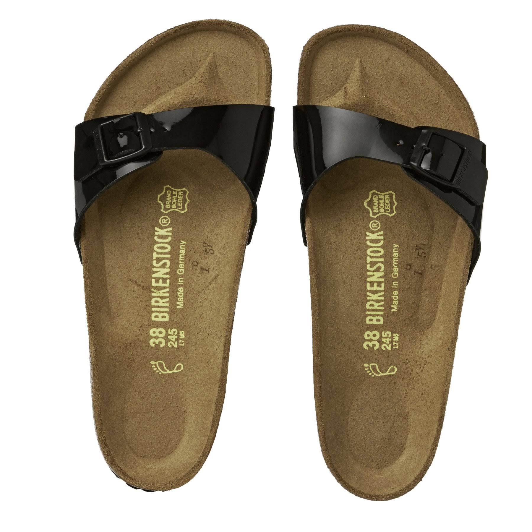 Birkenstock Madrid Birko Flor Ladies Sandals - Patent Black
