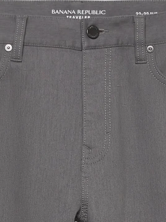 Banana Republic Men's Slim Heathered Traveler Pant Smoke Gray Size 33W 34L