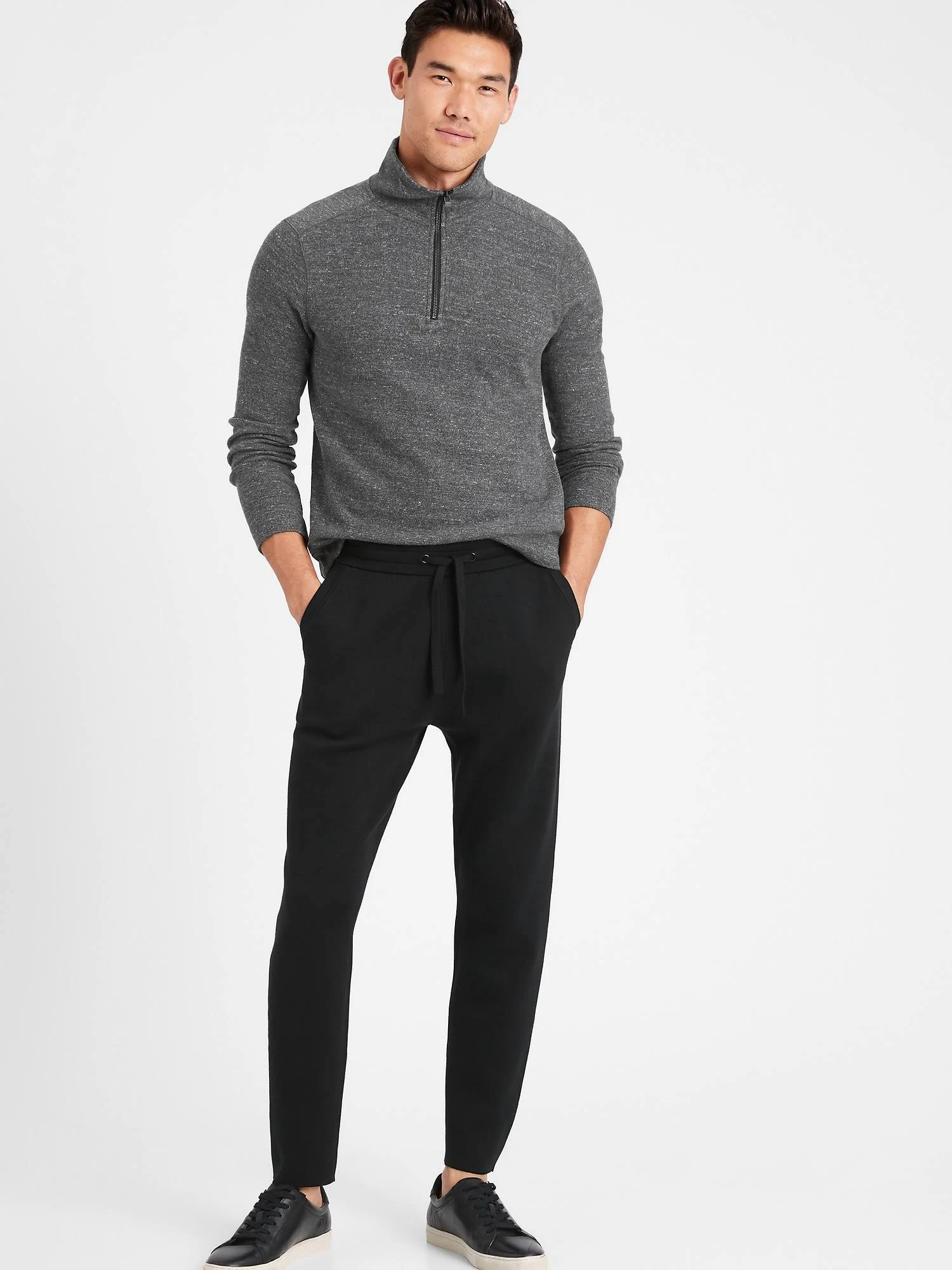 Banana Republic Men's Supima Sweater Jogger Black Tall Size XXL