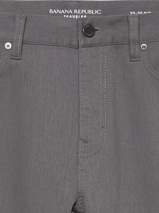 Banana Republic Men's Slim Heathered Traveler Pant Smoke Gray Size 30W 32L