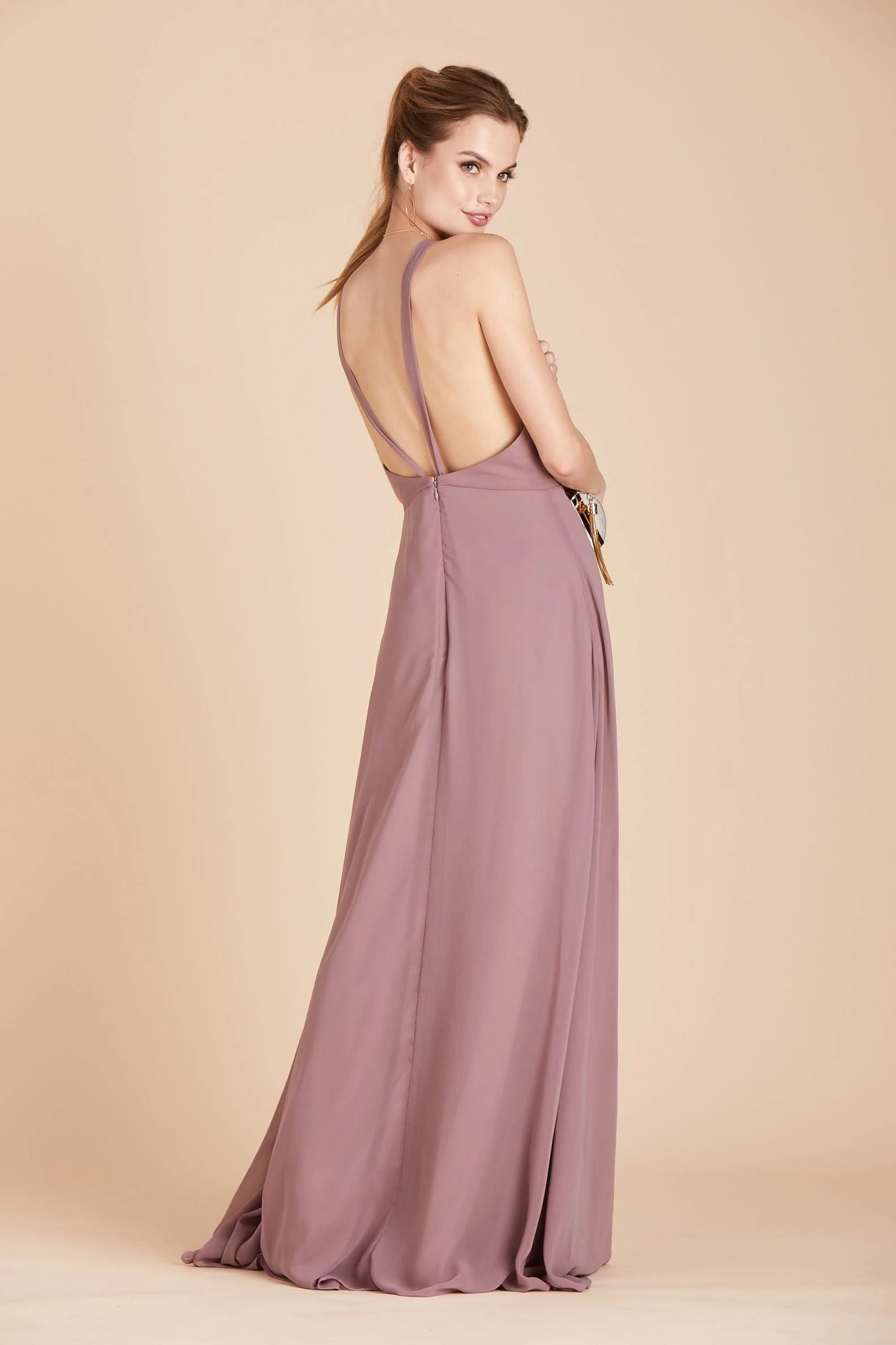 Birdy Grey Moni Convertible Chiffon Bridesmaid Dress in Dark Mauve Xs / Dark Mauve