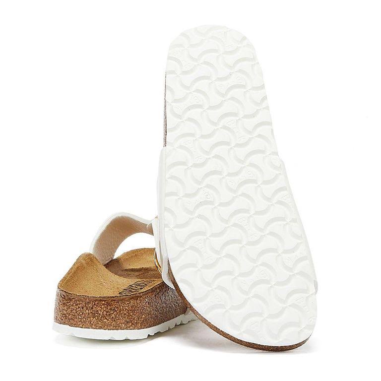 Birkenstock Madrid Big Buckle Birko Flor Patent Sandals - White