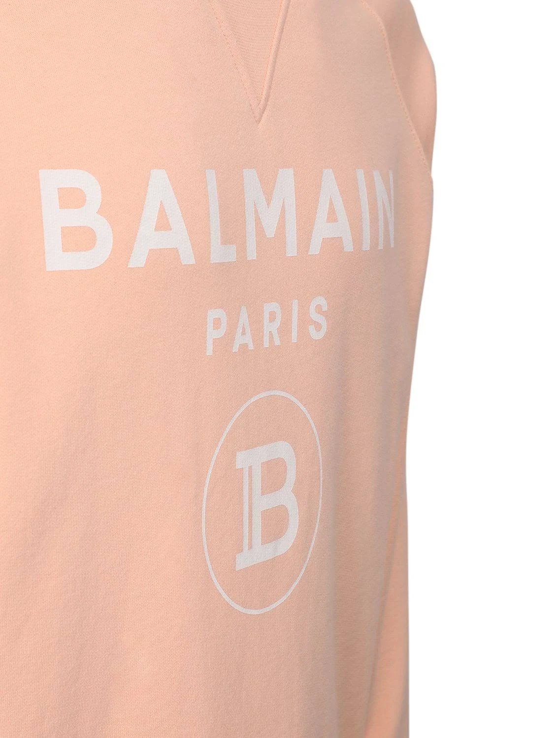 Balmain | Men Logo Print Cotton Jersey Sweatshirt Orange L
