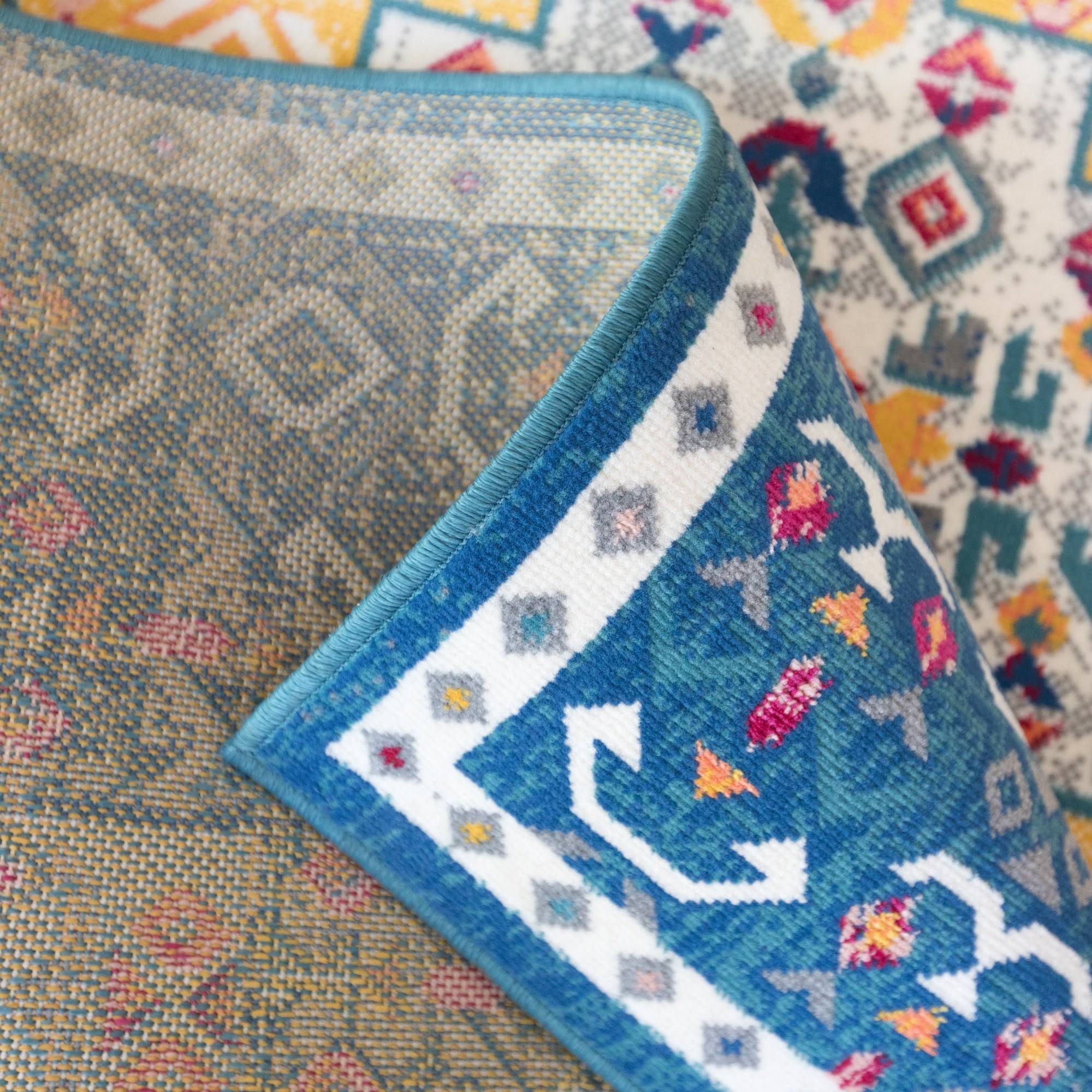 BALTA Semih Blue/Yellow 5 ft. x 7 ft. Oriental Area Rug