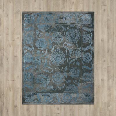 One Allium Way Annabel Hand-Woven Charcoal/Blue Area Rug, Size: 3&9 inch x 5&9 inch