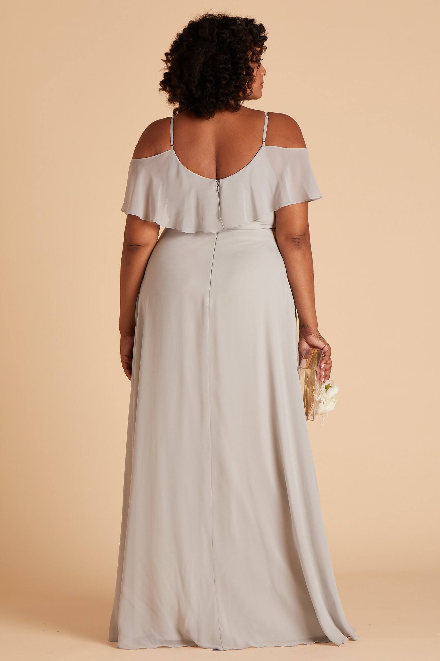 Birdy Grey Jane Plus Size Convertible Chiffon Bridesmaid Dress in Dove Gray 1x / Dove Gray