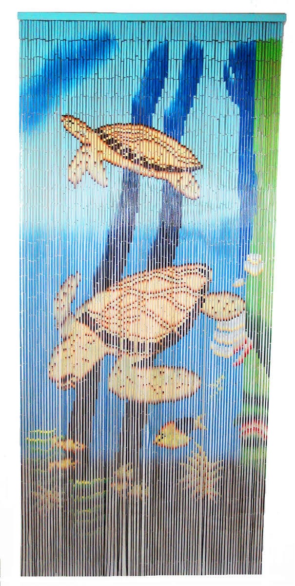 Bamboo54 5254 Sea Turtle Scene Curtain