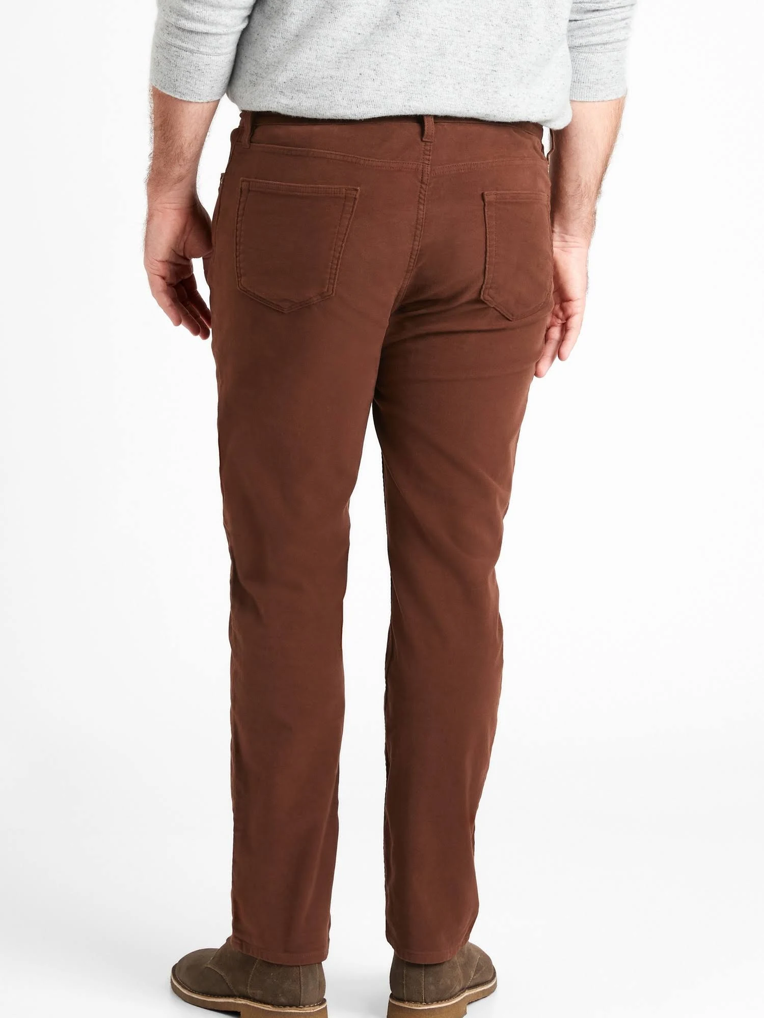 Banana Republic Men's Slim Cozy Brushed Traveler Pant Rust Brown Size 33W 34L