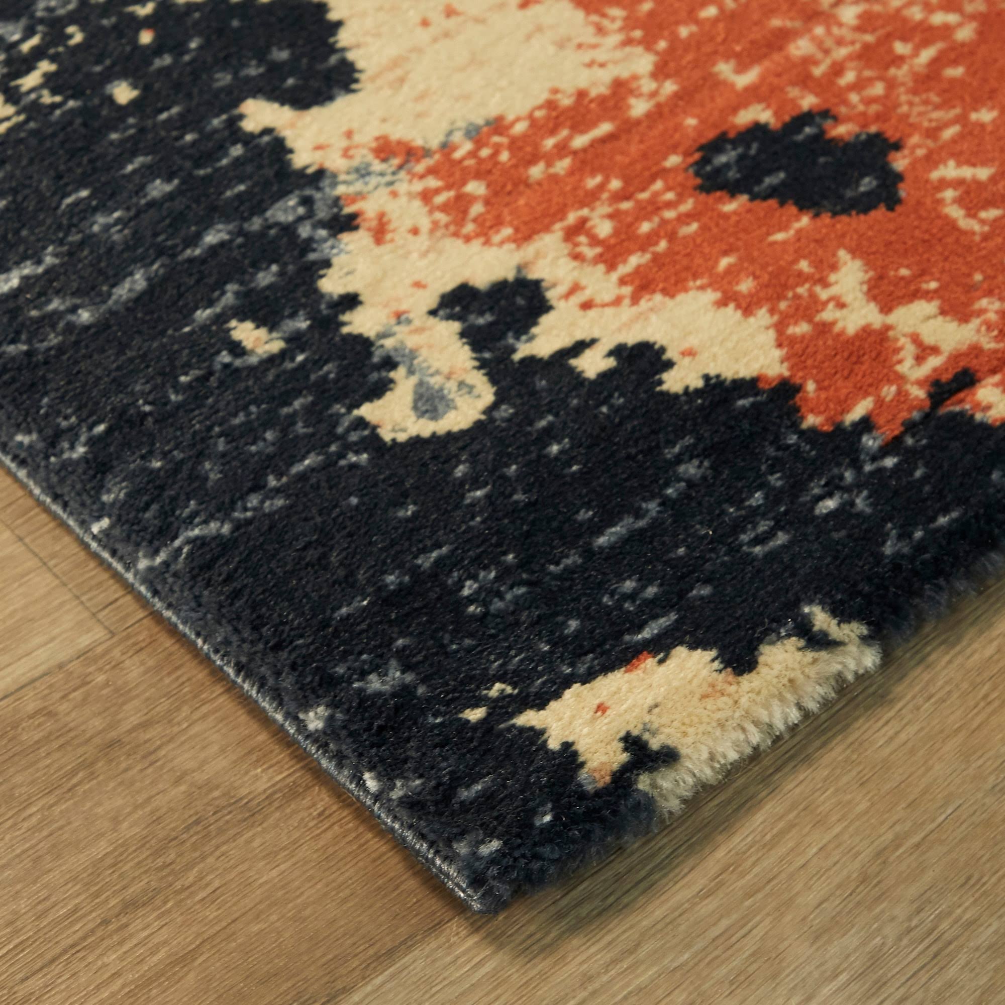 BALTA Olsen Navy/Burnt Orange 5 ft. x 7 ft. Abstract Area Rug