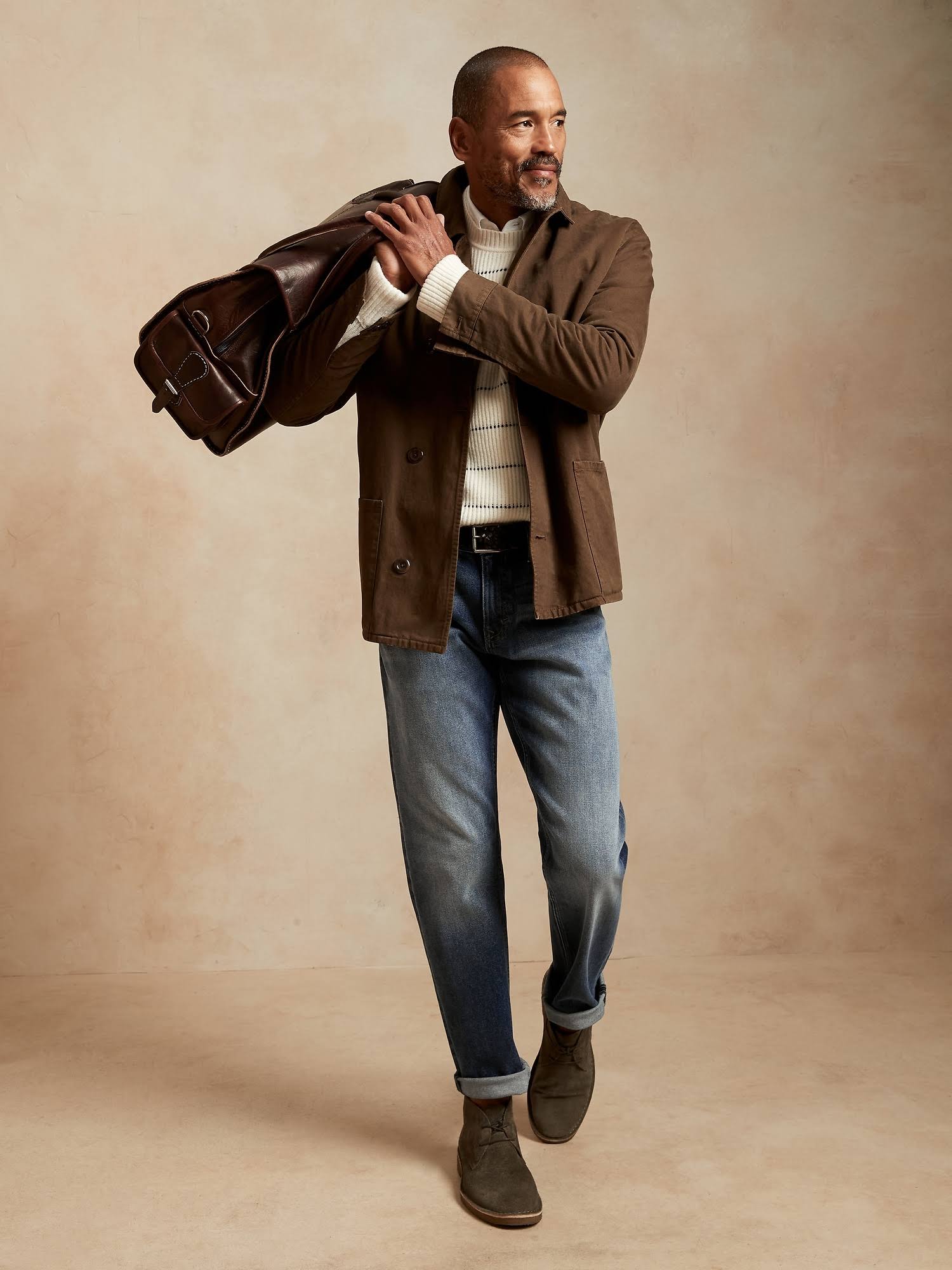 Banana Republic Men's Straight Legacy Jean Medium Wash Tall Size 32W 36L