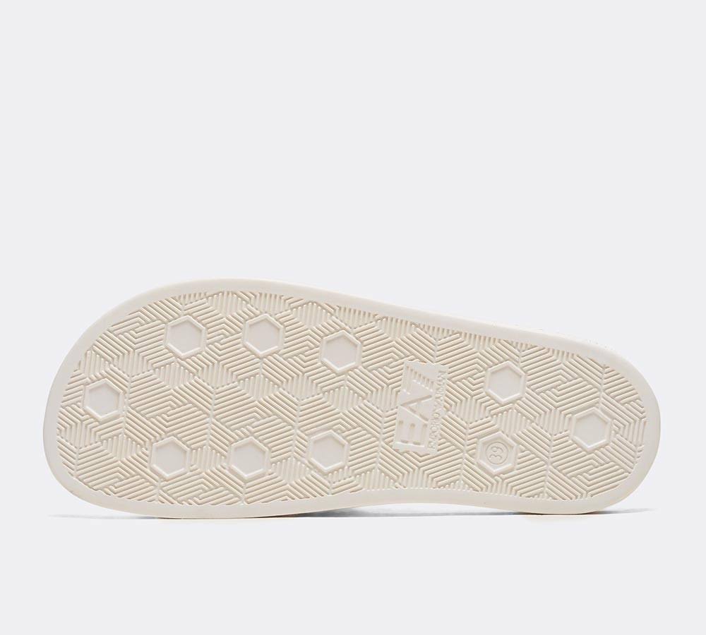 EA7 Printed Logo Slides - White - Flat Sandals - 38