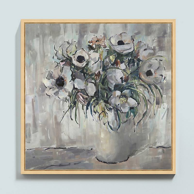 Anemones at Dusk Framed Canvas 24x22 x 24x22 - Ballard Designs