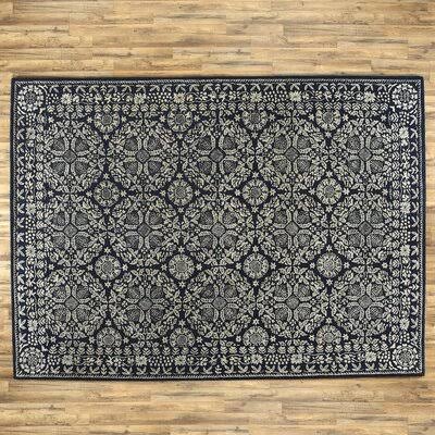 Charlton Home Maloney Hand-Tufted Wool Dark Blue/Gray Area Rug, Size: Rectangle 2& x 3&