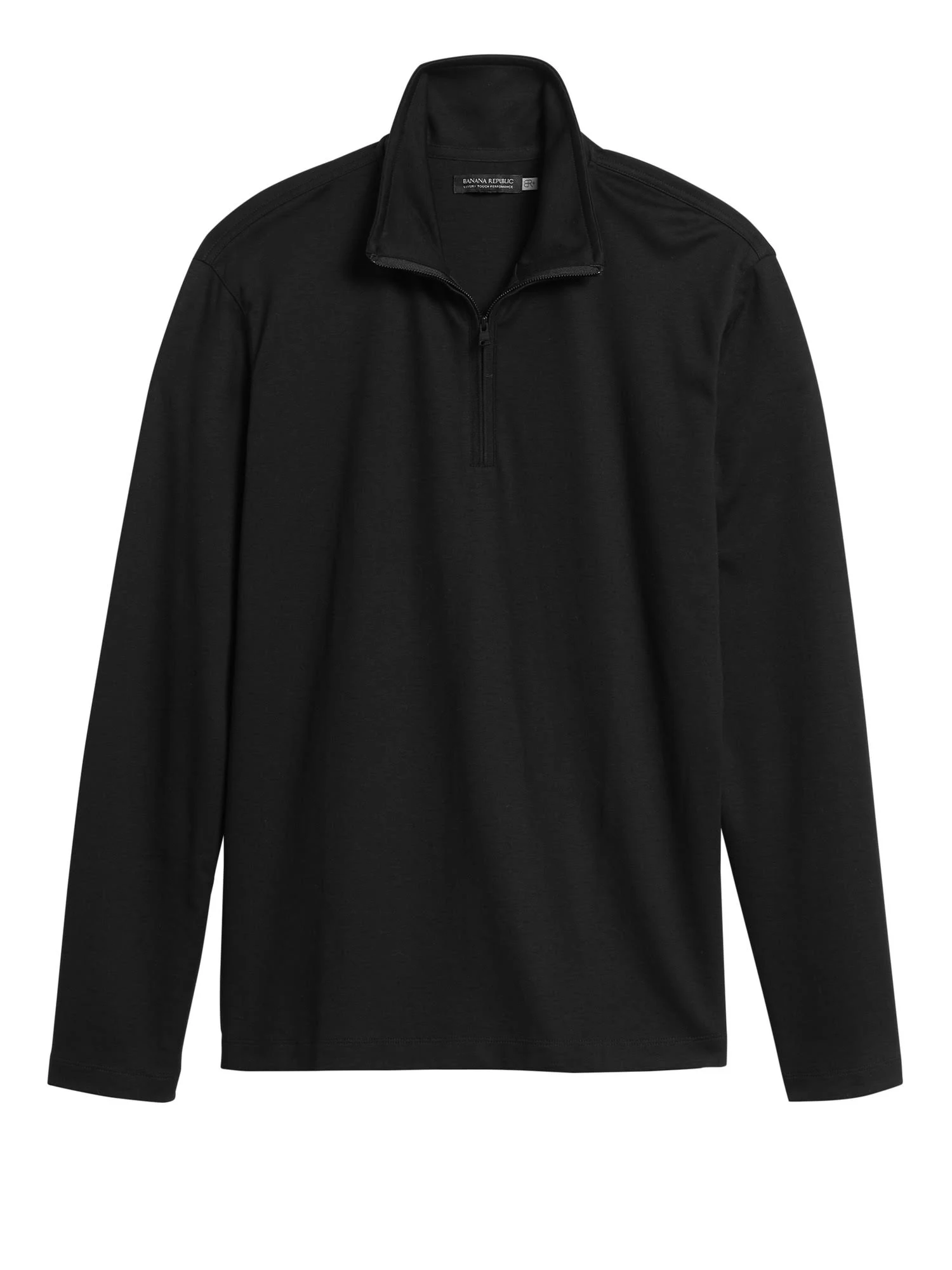 Banana Republic Men's Luxury-Touch Performance Half-Zip T-Shirt Black Tall Size XL
