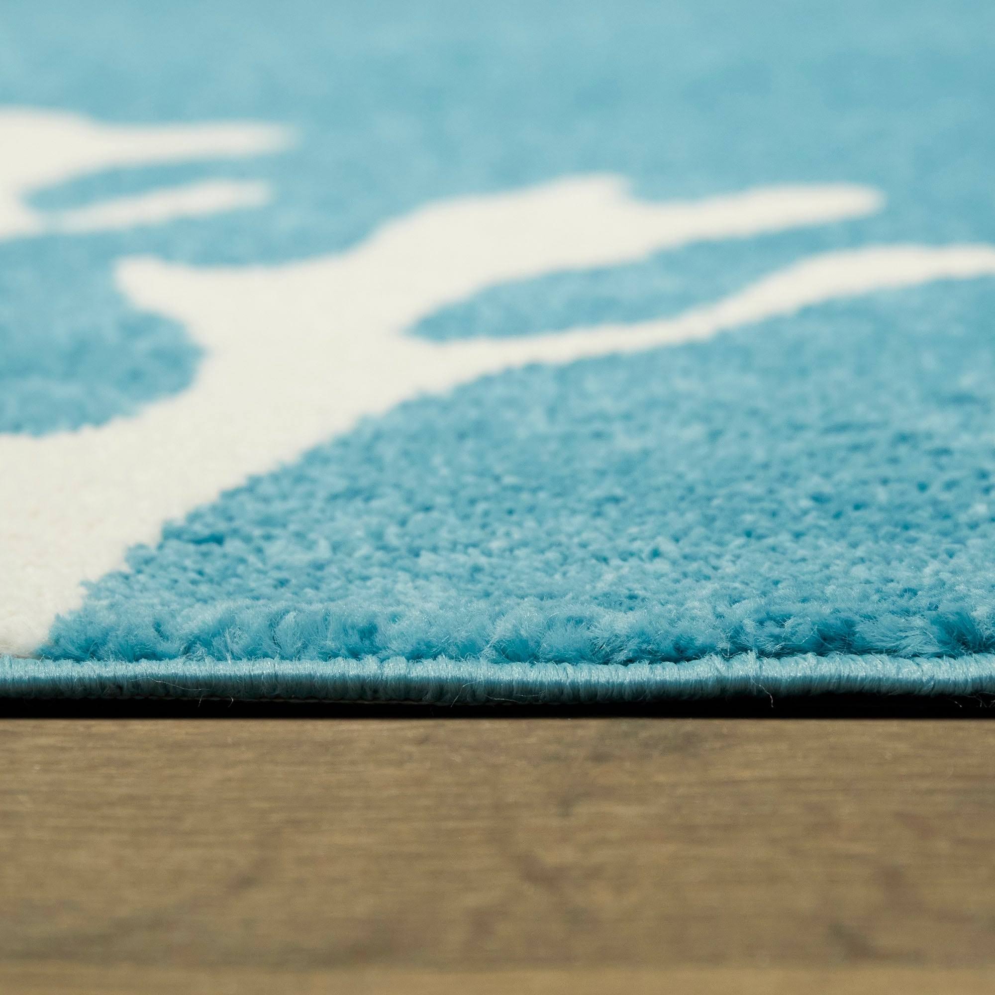 BALTA Caswell Blue 5 ft. x 7 ft. Coastal Coral Area Rug