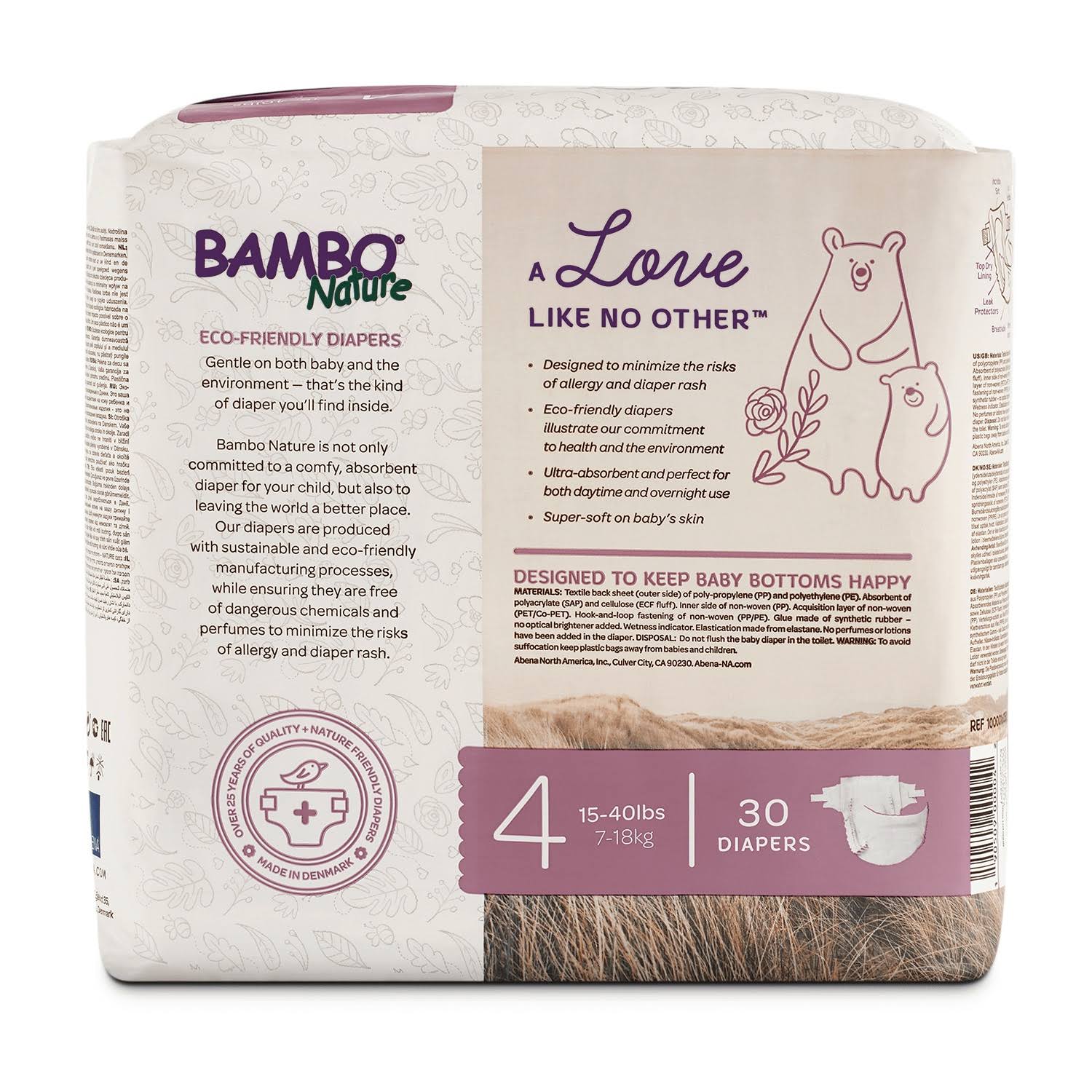 Bambo Nature Premium Baby Diapers Size 4 180 Count 6 Packs of 30