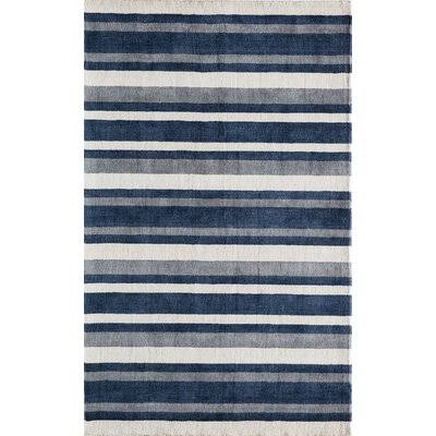 Winston Striped Handmade Tufted Wool Navy/Ivory Rug Birch LANE? Rug Size: Rectangle 3&3x22 x 5&3x22