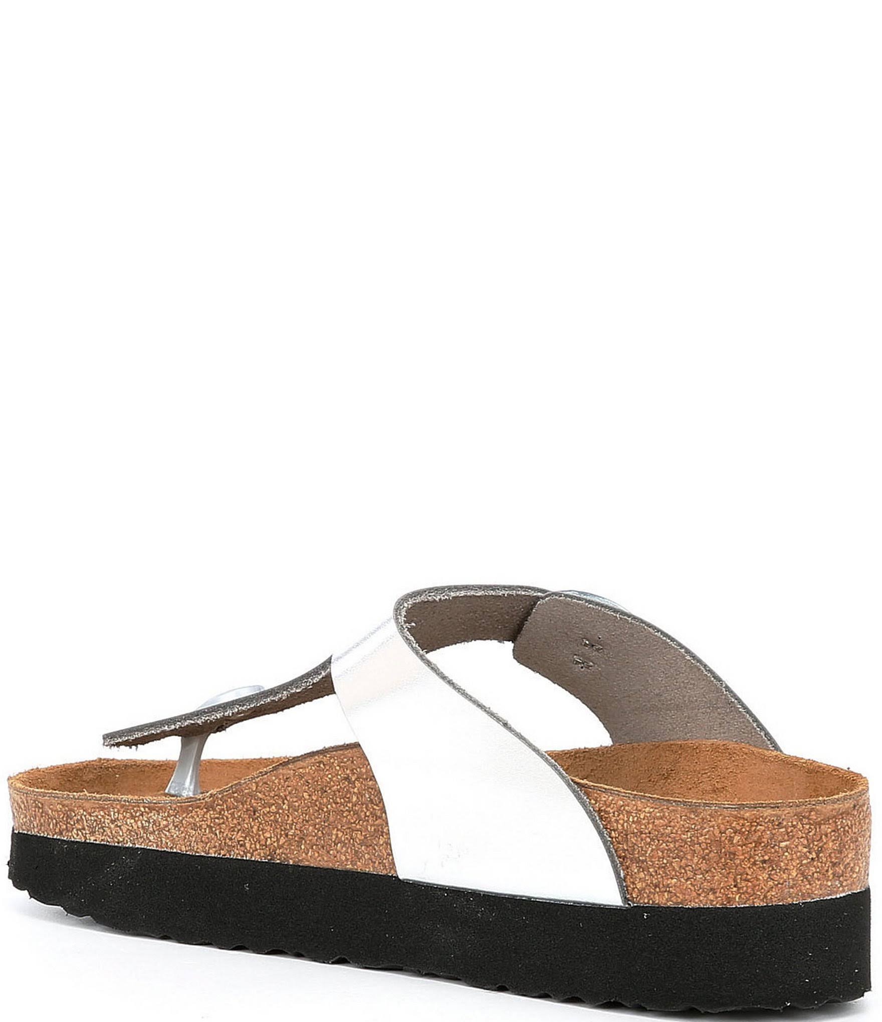 Birkenstock Papillio Women's Gizeh Platform Sandal, Silver Leather,