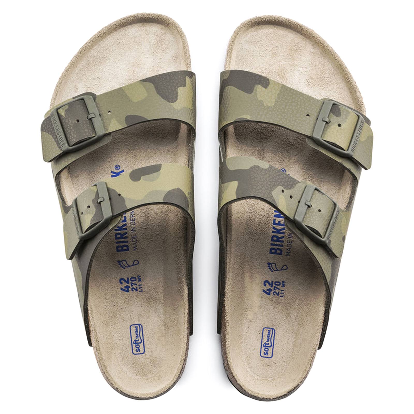 Birkenstock Arizona Camouflage-Print Leather Sandals - Green