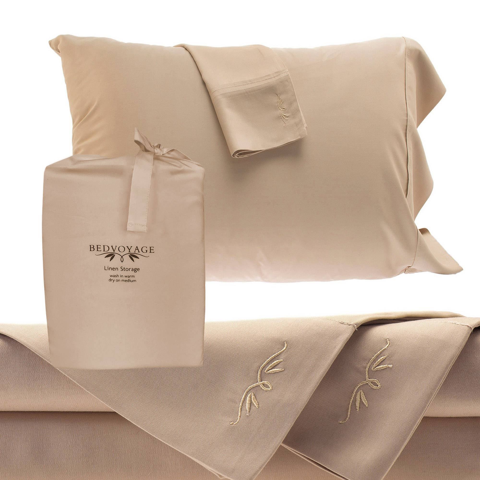 BedVoyage Rayon from Bamboo Cal King Sheet Set in Champagne