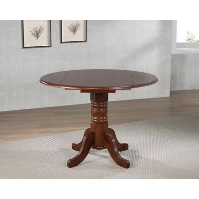 Gonzalez Drop Leaf Solid Wood Dining Table Rosalind Wheeler Base Color: Brown