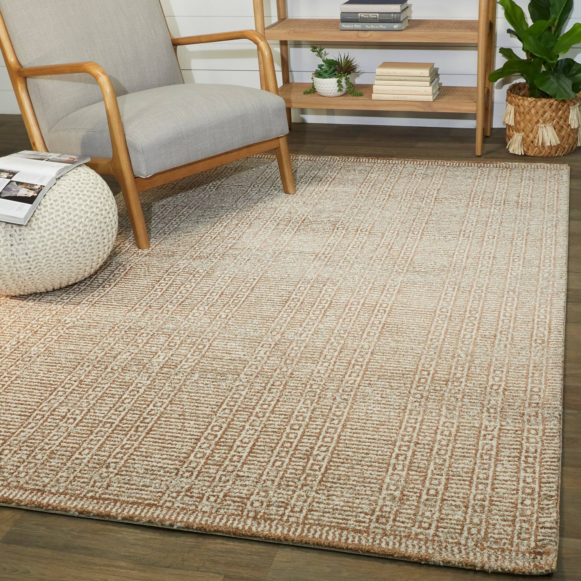 Karsyn Modern Geometric Area Rug - Rust - 7&10x22 x 10&